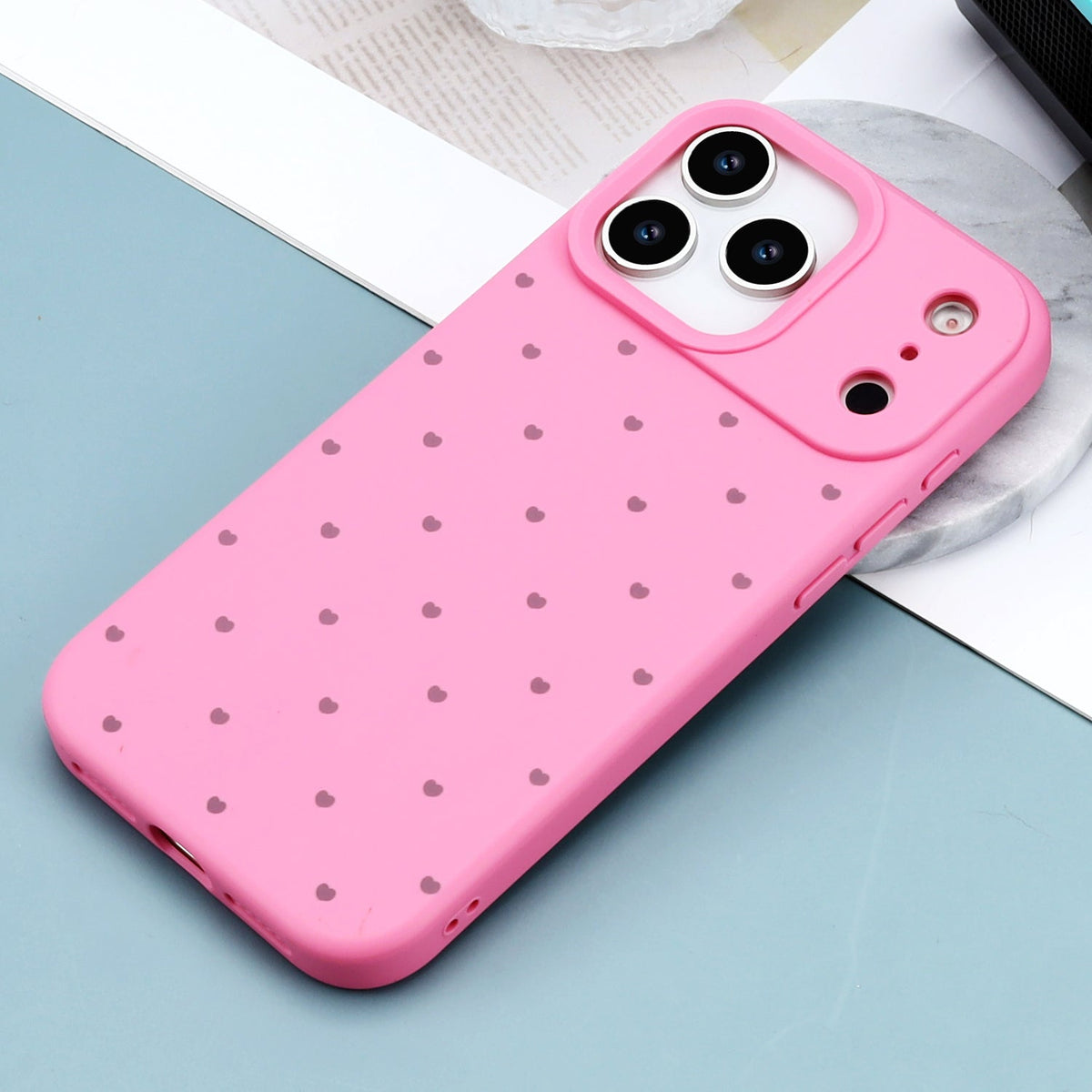 Apple iPhone 17 Pro Hoesje - Neon Roze - Hartjes Back Cover