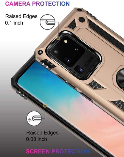 Samsung Galaxy S20 Ultra Hoesje - Goud - Armor Kickstand Back Cover