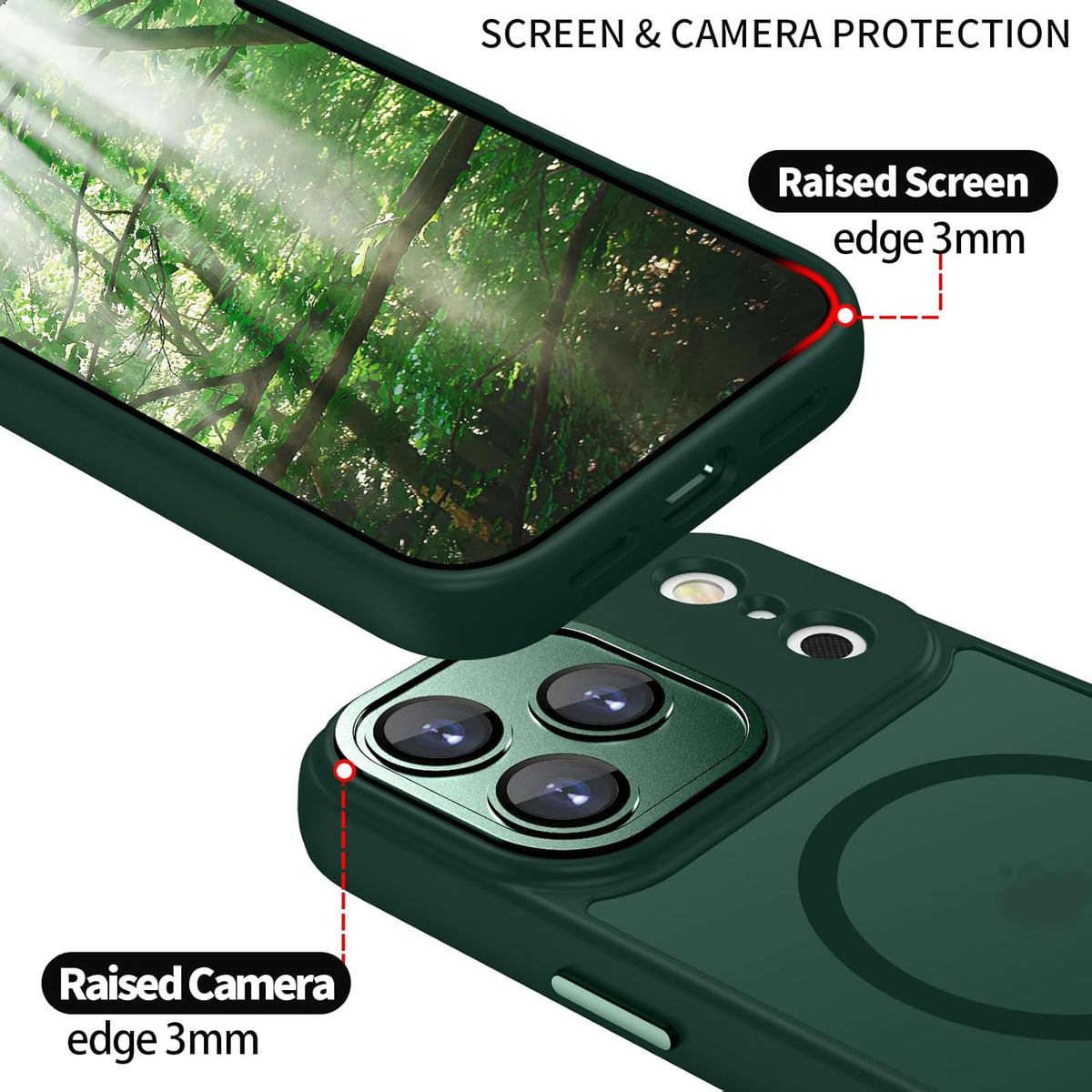 iPhone 17 Pro Hoesje - Groen - Matte Armor MagSafe Back Cover