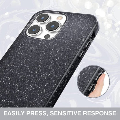 Apple iPhone 13 Pro Max Hoesje - Zwart - Glitter MagSafe Back Cover