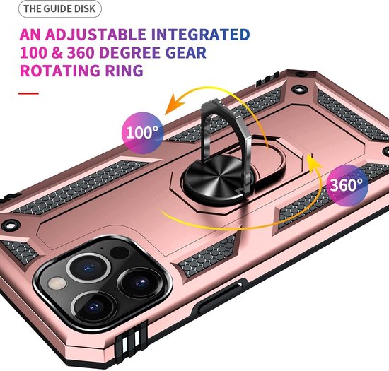 Apple iPhone 13 Pro Hoesje - Roségoud - Armor Kickstand Back Cover