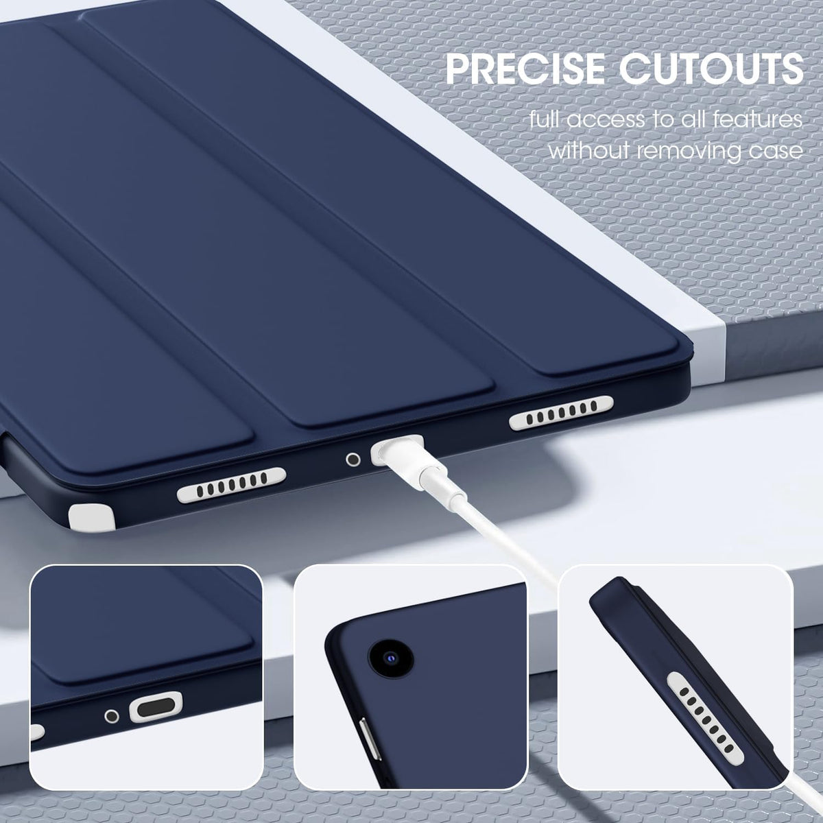 Samsung Galaxy Tab A9 Tablethoes - Donker Blauw - Smart Cover