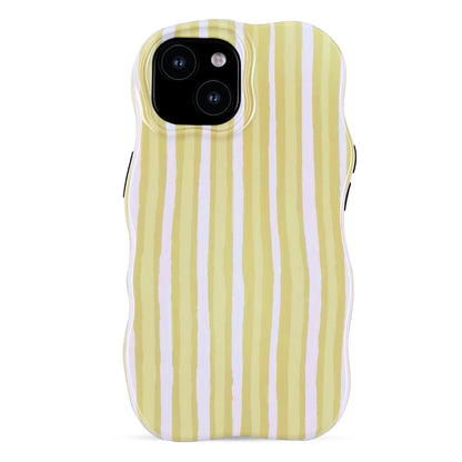 Apple iPhone 15 Hoesje - Geel - Wave Edge Back Cover