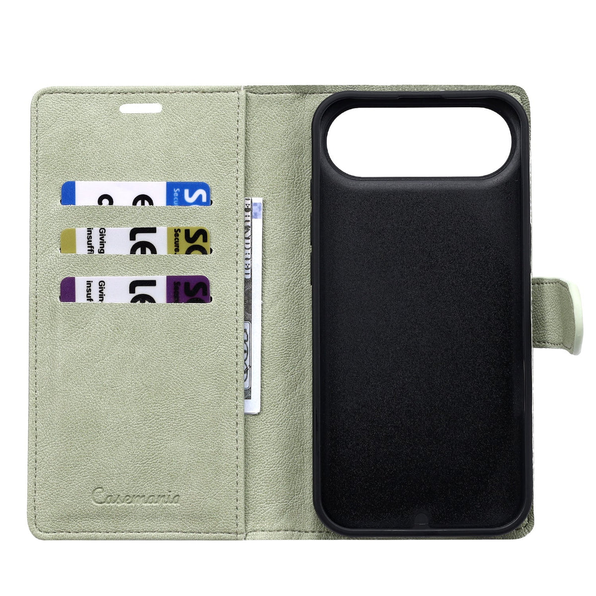 Apple iPhone Air Hülle - Matcha Green - 2-in-1 Lederoptik MagSafe Klapphülle mit Kartenfach
