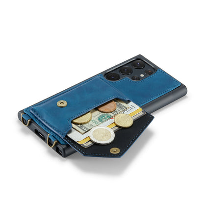 Samsung Galaxy S23 Ultra Hoesje - Navy Blue - Luxe Back Cover met Telefoonkoord