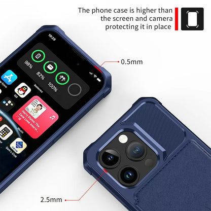 Apple iPhone 15 Pro Max Hülle - Blau - Backcover mit Kartenfach