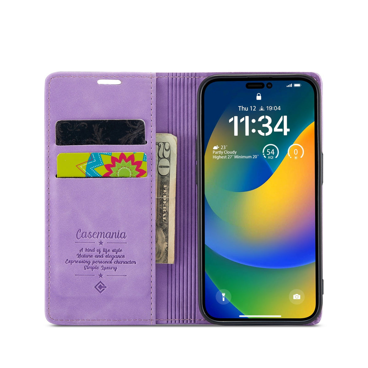Apple iPhone 15 Pro Case - Bright Lila - Slim Wallet Case