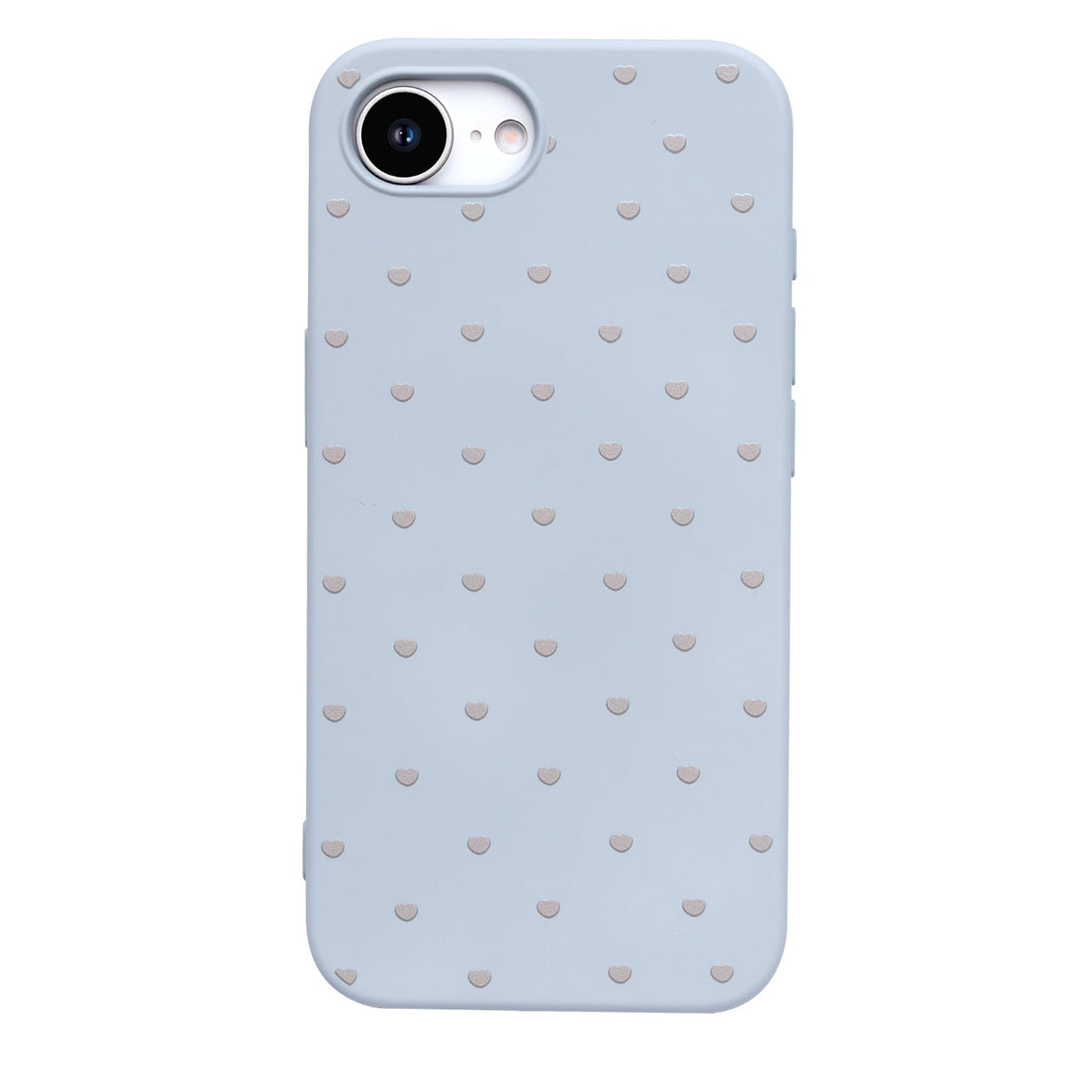 iPhone 16e Hoesje - Blauw - Stevige Siliconen Hartjes Print Back Cover