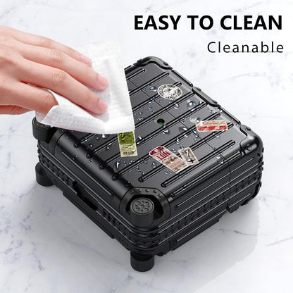 Étui pour Apple AirPods 4 - Valise Suit Case avec autocollants - Noir