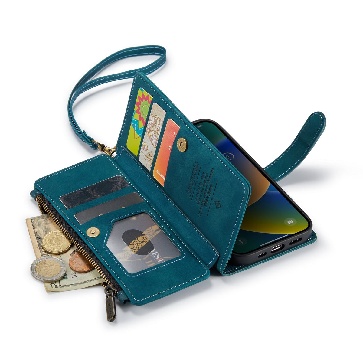 Apple iPhone 7 Hoesje - Emerald Green - Luxe Bookcase met Rits