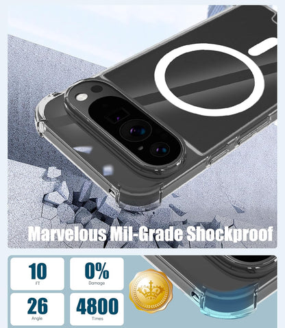 Google Pixel 9 Pro XL Hoesje - Transparant - Anti-Shock MagSafe Back Cover