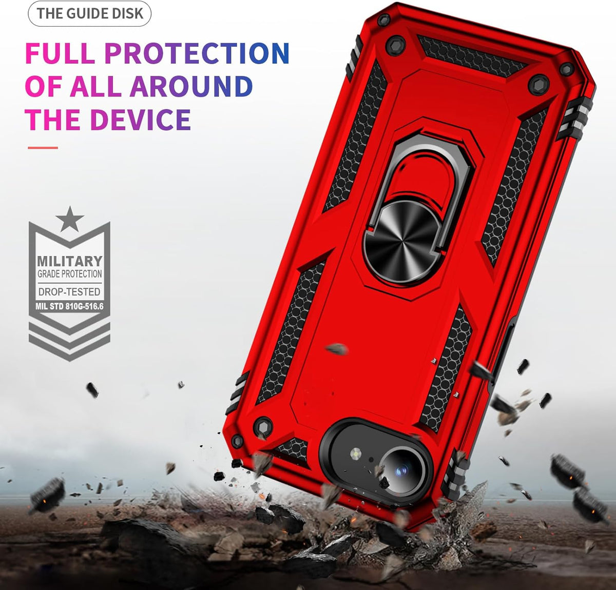 iPhone 16e Hoesje - Rood - Armor Kickstand Back Cover