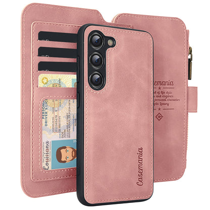 Samsung Galaxy S25 Hoesje - Pale Pink - 2 in 1 Bookcase met Rits