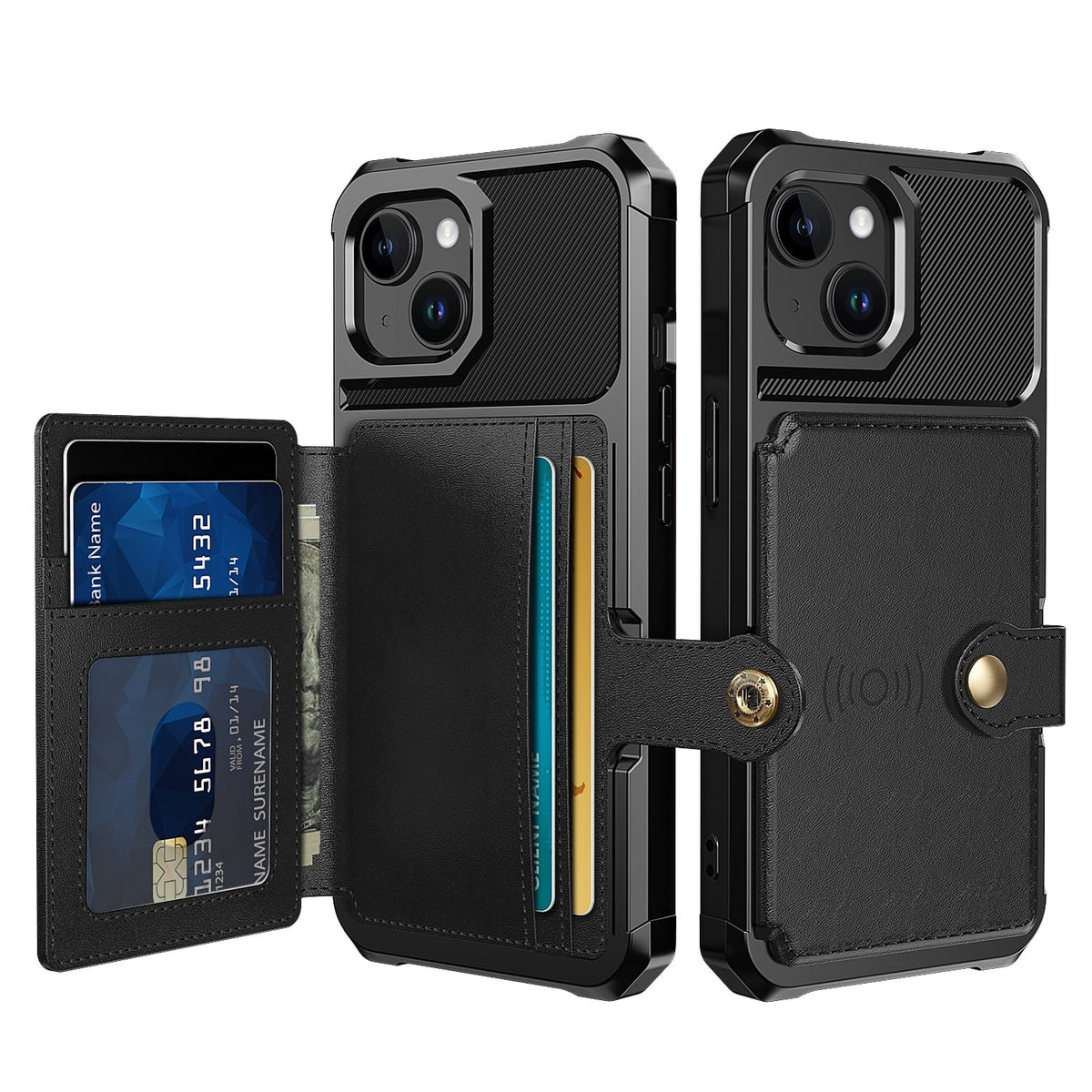 iPhone 15 Plus Hoesje - Zwart - RFID Back Cover