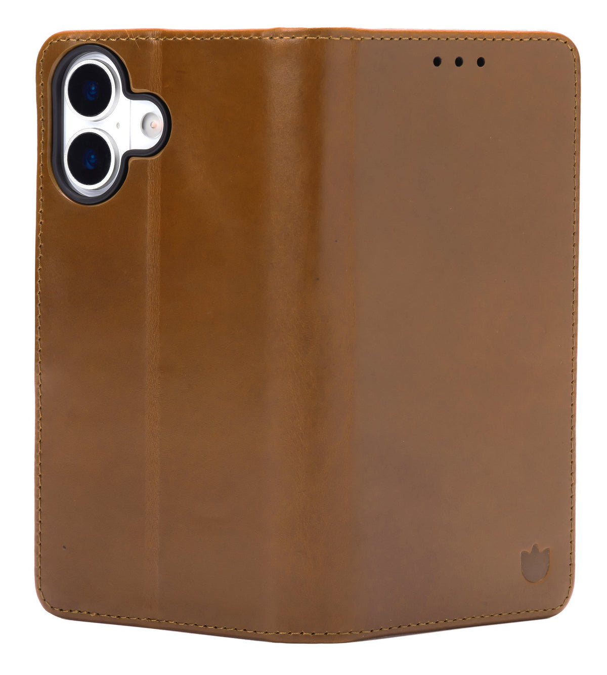 Apple iPhone 17 Hoesje - Sienna Brown - Echt Leren Bookcase