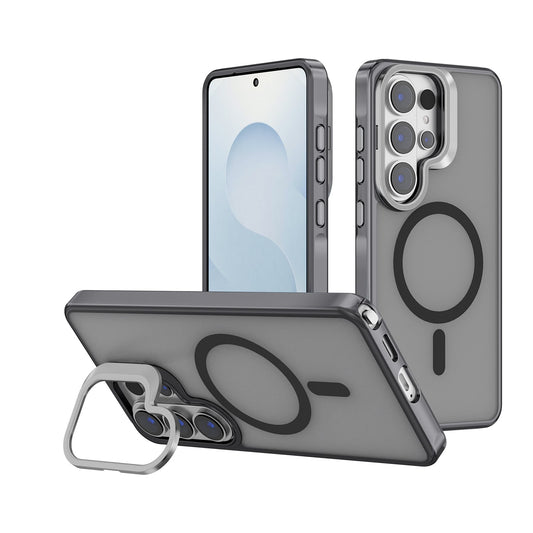 Samsung Galaxy S26 Ultra Case - Grey - Bumper Matte MagSafe Back Cover with Camera Kickstand