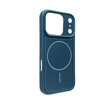Apple iPhone 18 Pro Hoesje - Metallic Blauw - Matte Siliconen MagSafe Back Cover
