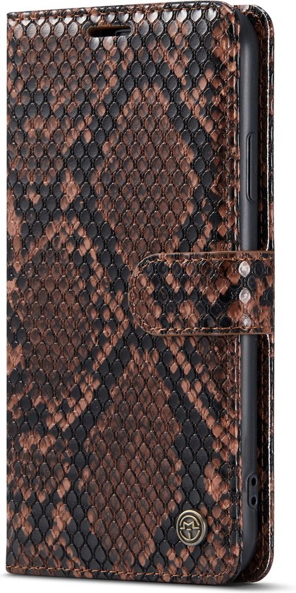 Apple iPhone XR Hoesje - Bruin - Slangen Bookcase