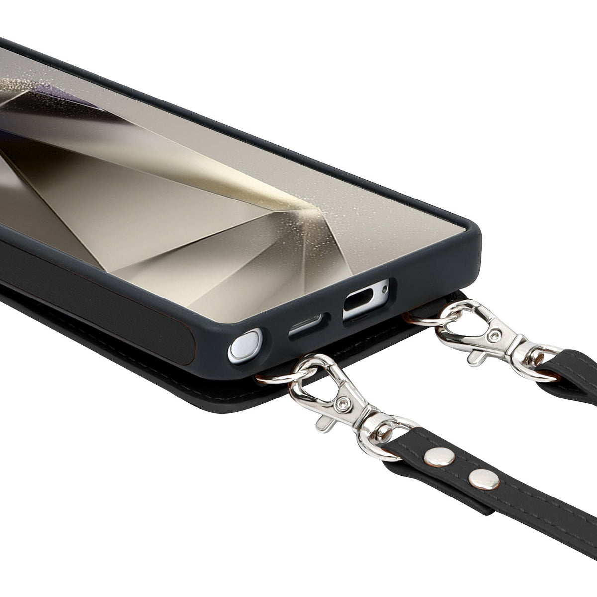 Samsung Galaxy S25 Ultra Hoesje - Zwart - Luxe Back Cover met Telefoonkoord en Rits