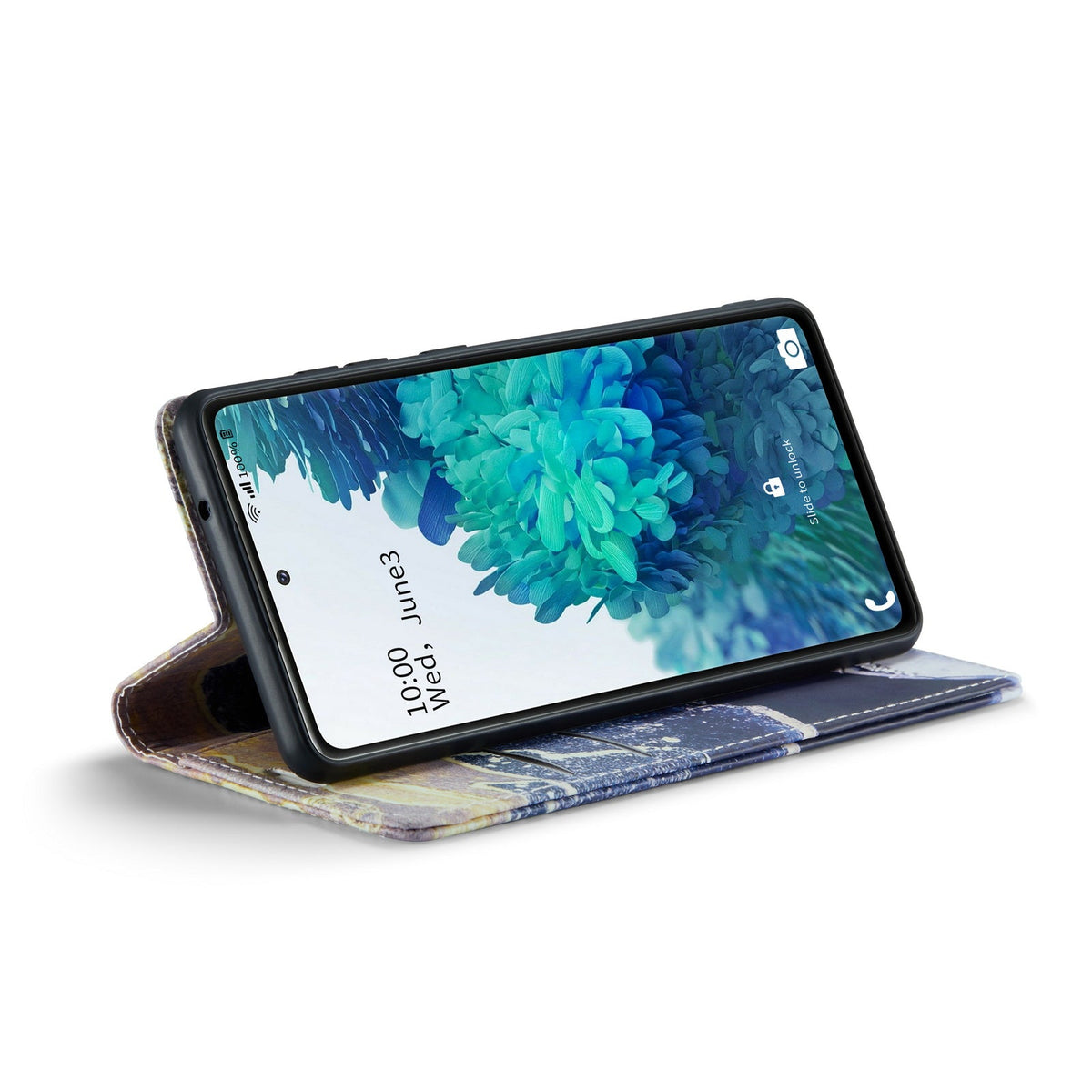 Samsung Galaxy S21 FE Hoesje - Blue Sodalite - Marmer Portemonnee Bookcase