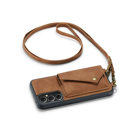 Samsung Galaxy S23 Plus Hoesje - Sienna Brown - Luxe Back Cover met Telefoonkoord