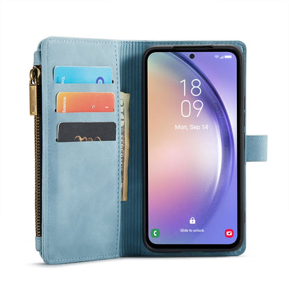 Samsung Galaxy A34 5G Hoesje - Aqua Blue - Luxe Bookcase met Rits