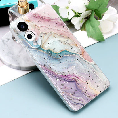 Samsung Galaxy S25 Edge Case - Pink - Marble Glitter MagSafe Back Cover