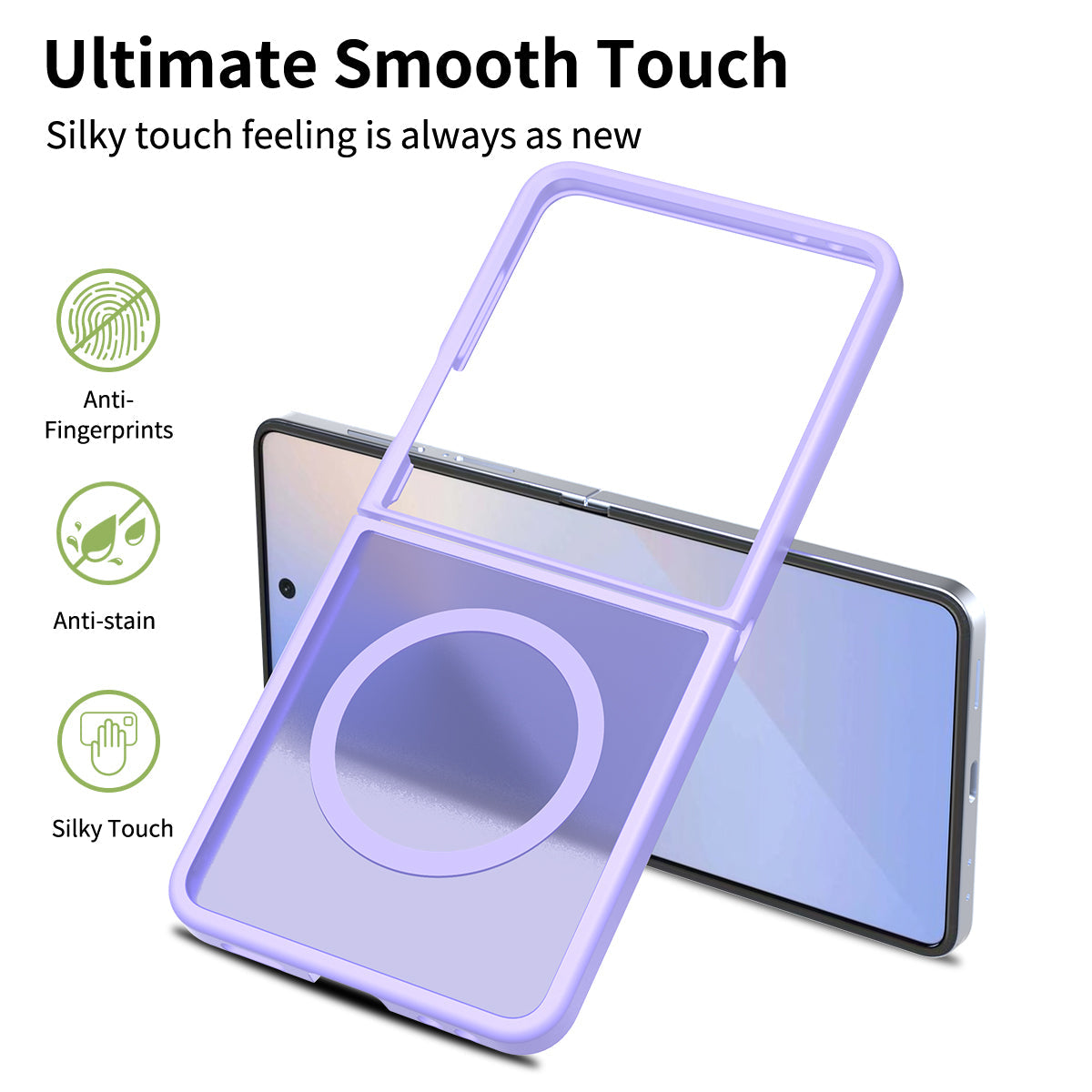 Samsung Galaxy Z Flip 7 Hoesje - Licht Paars - Matte Armor MagSafe Back Cover