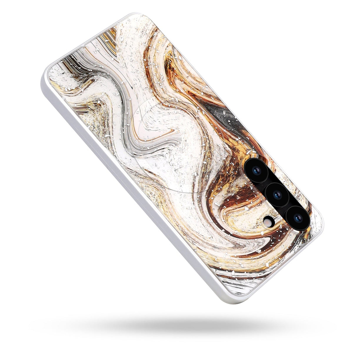 Samsung Galaxy S25 Hoesje - Wit - Marmer MagSafe Back Cover