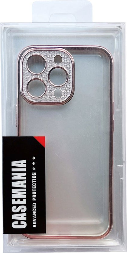 Apple iPhone 13 Pro Max Case - Pink - Clear Glitter Back Cover with Camera Protection