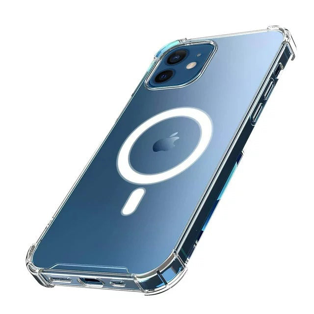 iPhone 12 Hoesje - Transparant - Anti-Shock MagSafe Back Cover