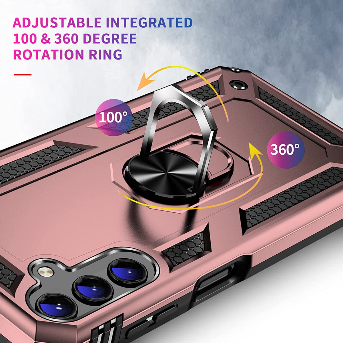 Samsung Galaxy A14 4G Hoesje - Roségoud - Armor Kickstand Back Cover