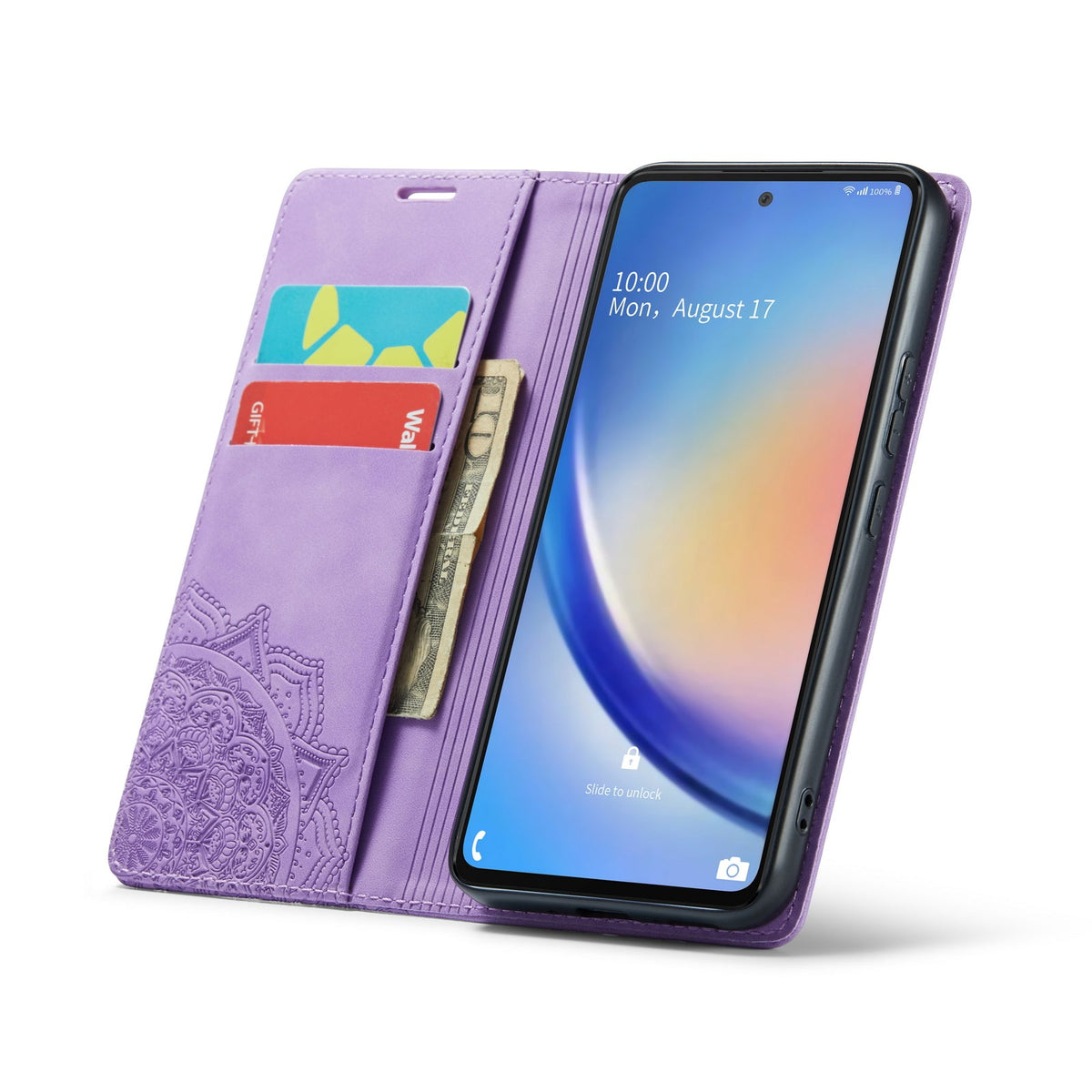 Samsung Galaxy A54 5G Hoesje - Bright Lila - Mandala Dunne Back Cover