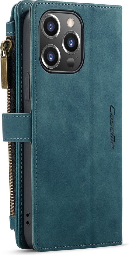 Apple iPhone 13 Pro Max Hoesje - Emerald Green - Luxe Bookcase met Rits