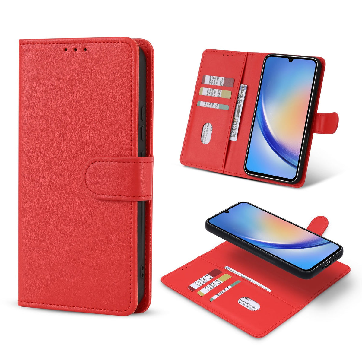 Samsung Galaxy S24 Ultra Hoesje - Rood - 2 in 1 Bookcase