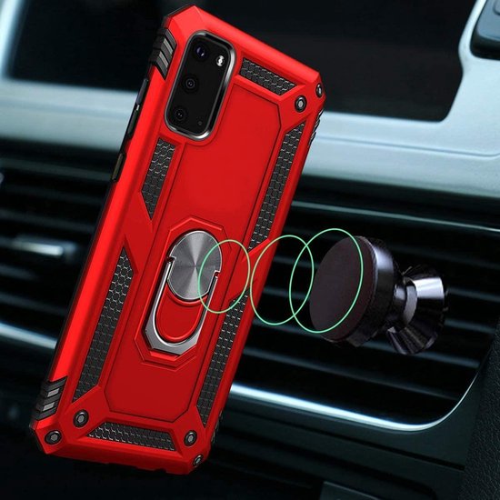 Samsung Galaxy S20 Hülle - Rot - Armor-Ständer-Backcover