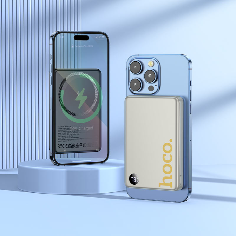 Hoco Power Bank 10,000mAh Magnetic Wireless - Titanium Gold
