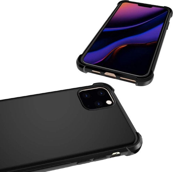 Apple iPhone 11 Pro Max Hoesje - Zwart - Hybride Anti-Shock Back Cover