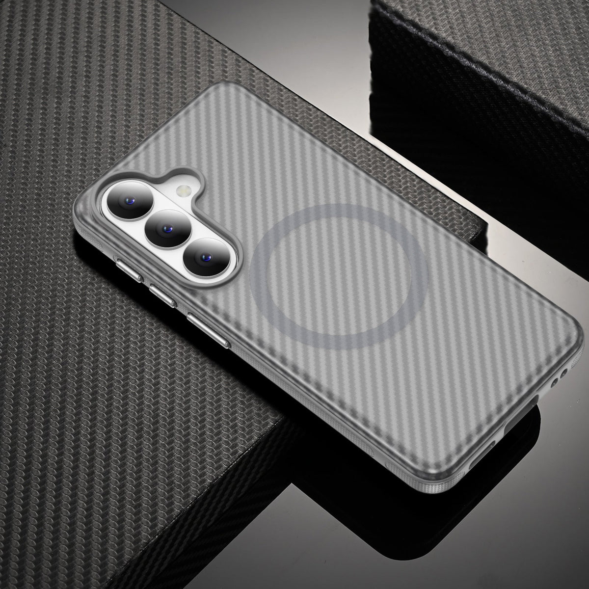 Samsung Galaxy S26 Hoesje - Grijs - Carbon MagSafe Back Cover