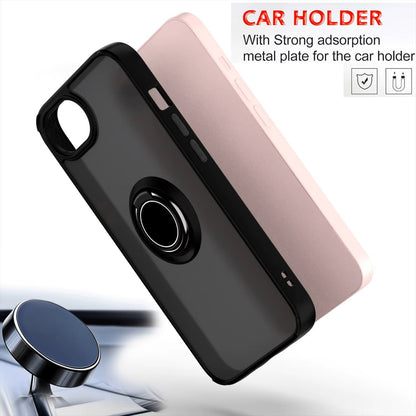 Apple iPhone 17e Hülle - Matt Schwarz - Ständer Ring Backcover