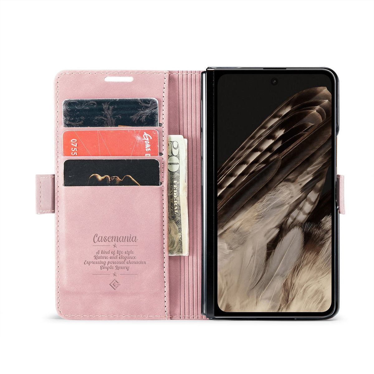 Google Pixel Fold Hoesje - Pale Pink - Bookcase