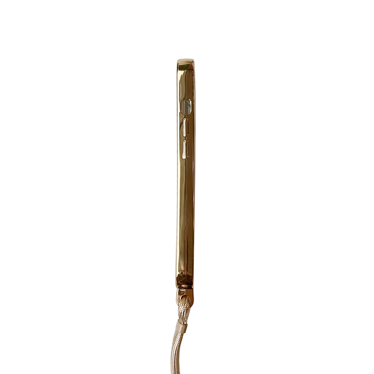 Apple iPhone 12 Hoesje - Goud - Siliconen MagSafe Back Cover met Telefoonkoord