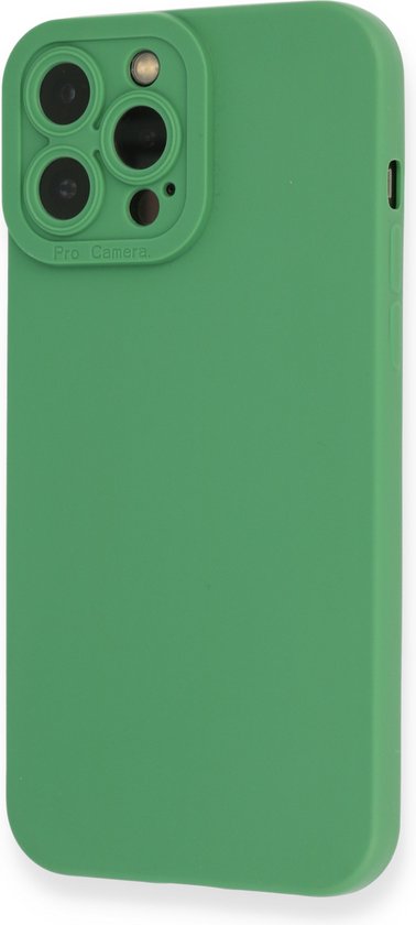 Apple iPhone 13 Pro Max Hoesje - Groen - Siliconen Camera Bescherming Back Cover