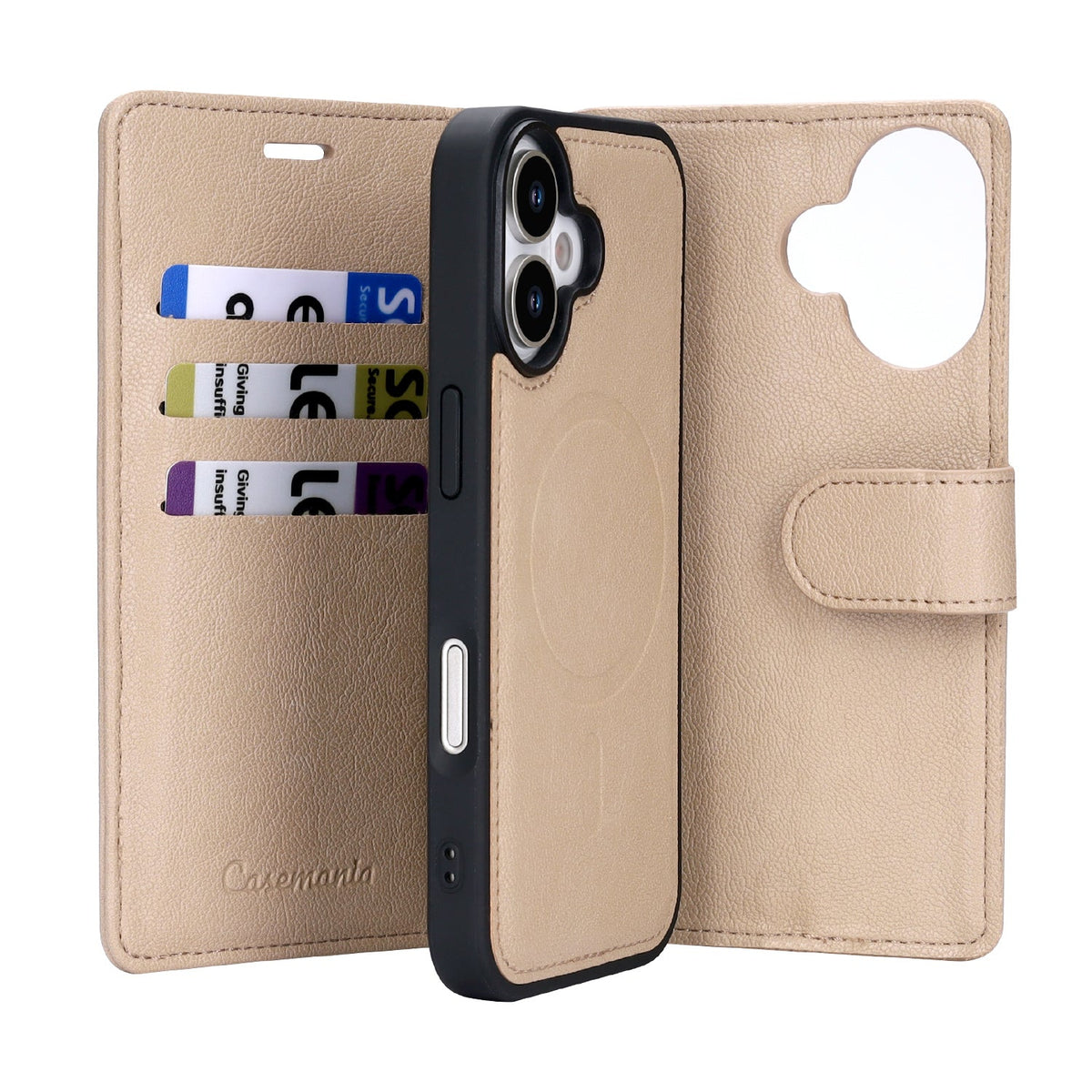 iPhone 17 Hülle - Soft Beige - 2-in-1 Lederoptik Bookcase