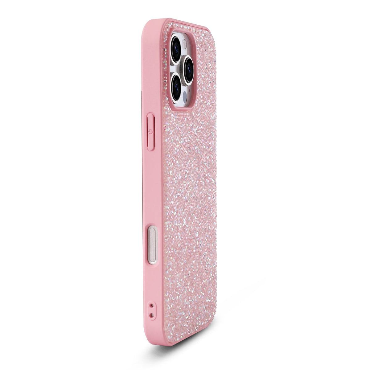Apple iPhone 16 Pro Hoesje - Roze - Diamant Glitter Back Cover