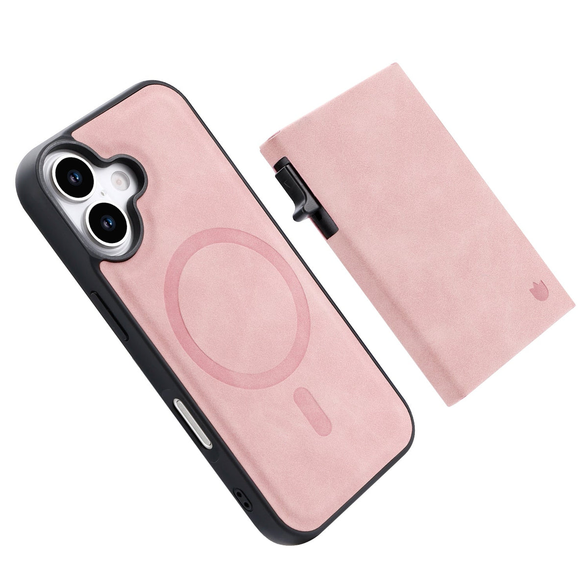 Apple iPhone 17 Hülle - Pale Pink - MagSafe Backcover mit ausziehbarem Kartenfach
