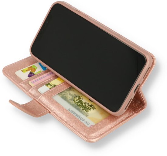 Apple iPhone 11 Pro Max Case - Rose Gold - Glitter Luxury Wallet Case with Zip