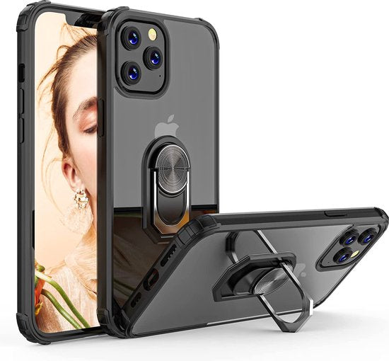 Apple iPhone 14 Pro Hoesje - Transparant - Armor Kickstand Back Cover