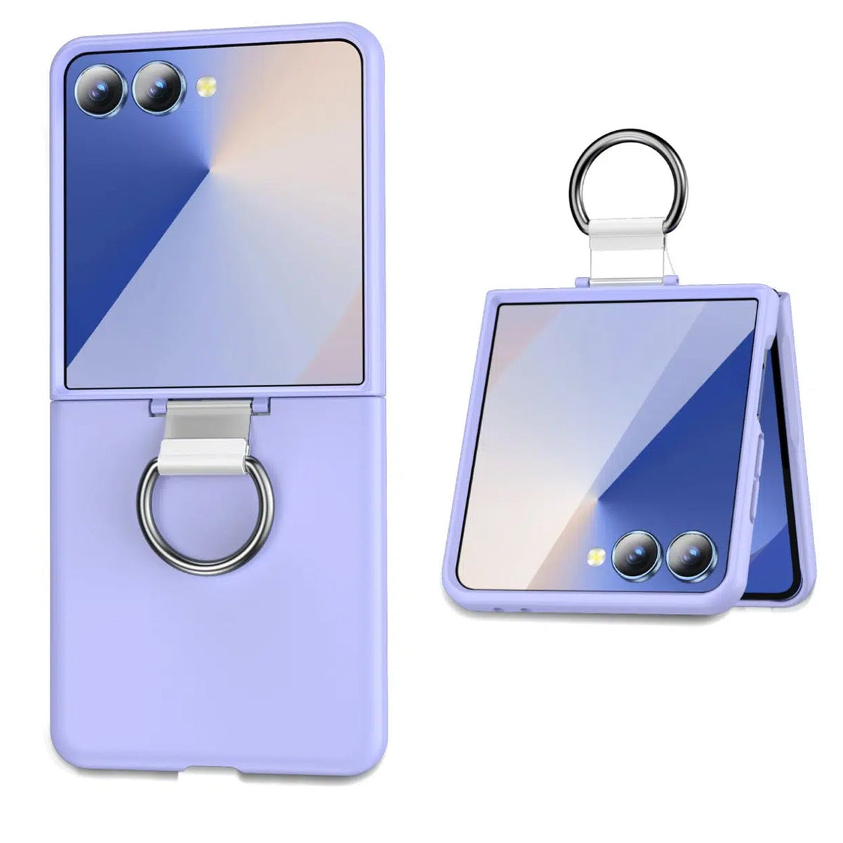 Samsung Galaxy Z Flip 7 Hoesje - Licht Paars - Liquid Siliconen Ring Back Cover