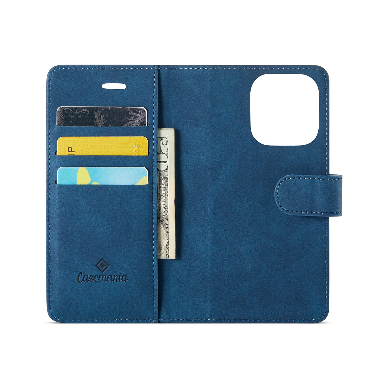 Apple iPhone 16 Pro Hoesje - Navy Blue - 2 in 1 Bookcase